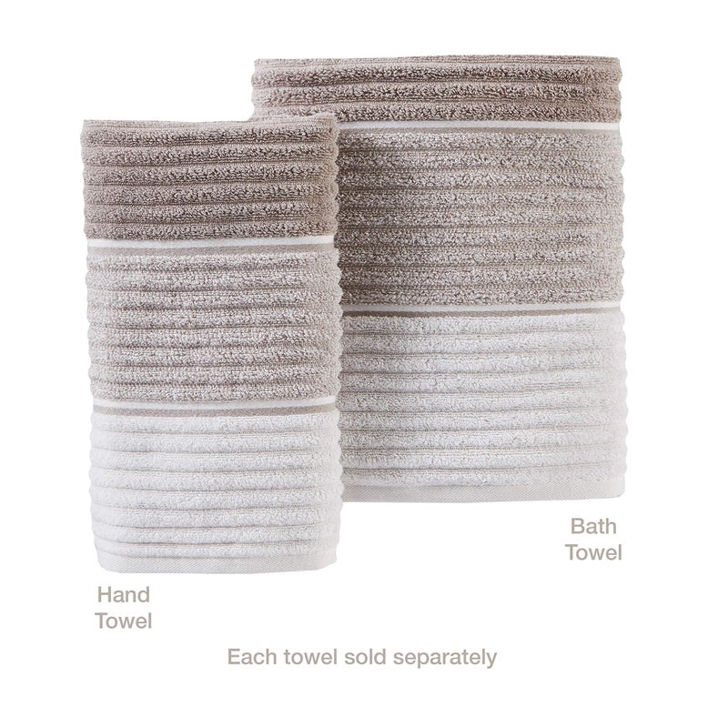 SKL Home Planet Ombre 100% Turkish Cotton Premium 2-Piece Hand Towel Set, 600 GSM, Soft & Absorbent, Taupe - Image 3